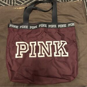 PINK Victoria's Secret Burgundy Tote Bag